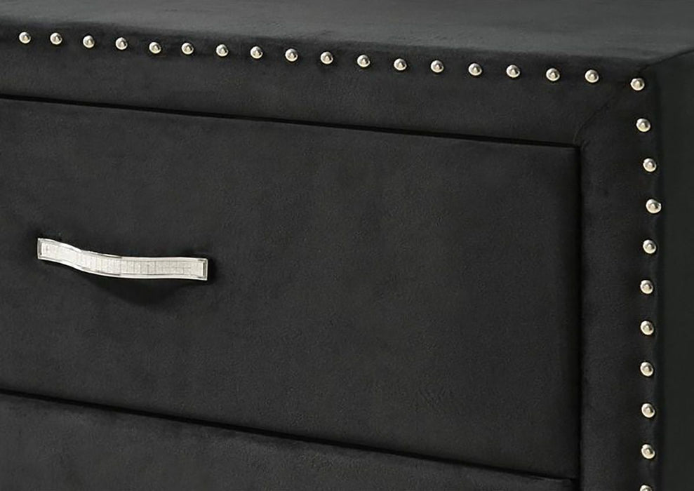 Crown Mark Furniture Lucinda 6 Drawer Dresser in Black