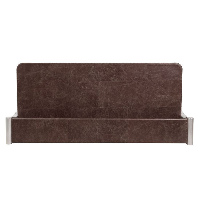 Brancaster - Desk - Retro Brown Top Grain Leather & Aluminum