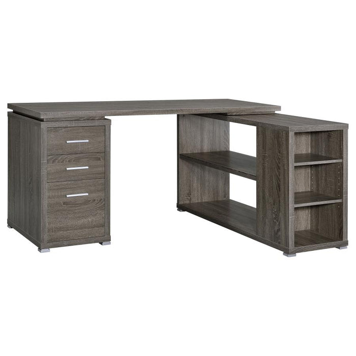 Yvette 60-inch 3-drawer L-Shape Computer Desk Weathered Grey 800518