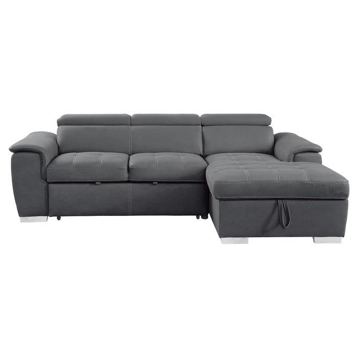 Ferriday 2-Piece Sectional With Pull-Out Bed And Hidden Storage In Gray 8228Gy* | Homelegance