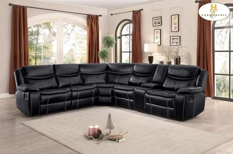 Bastrop 3 Piece Sectional 8230Blk-Sc | Homelegance