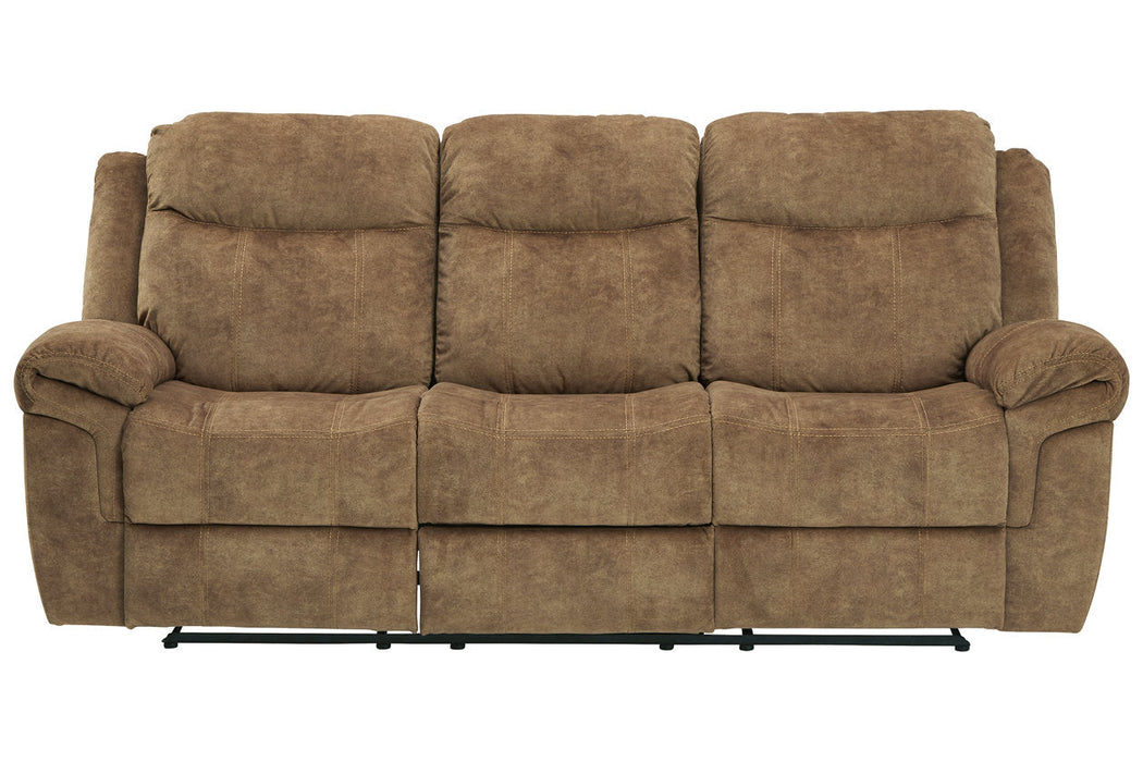 Huddle-Up Nutmeg Reclining Sofa with Drop Down Table