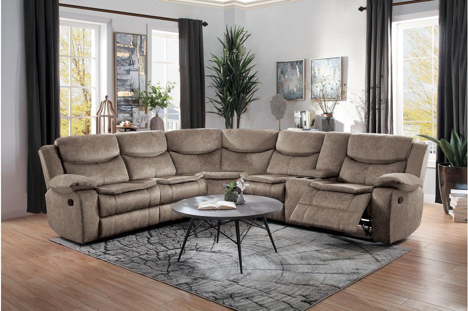 Bastrop 3 Piece Sectional Set 8230Fbr-Sc | Homelegance