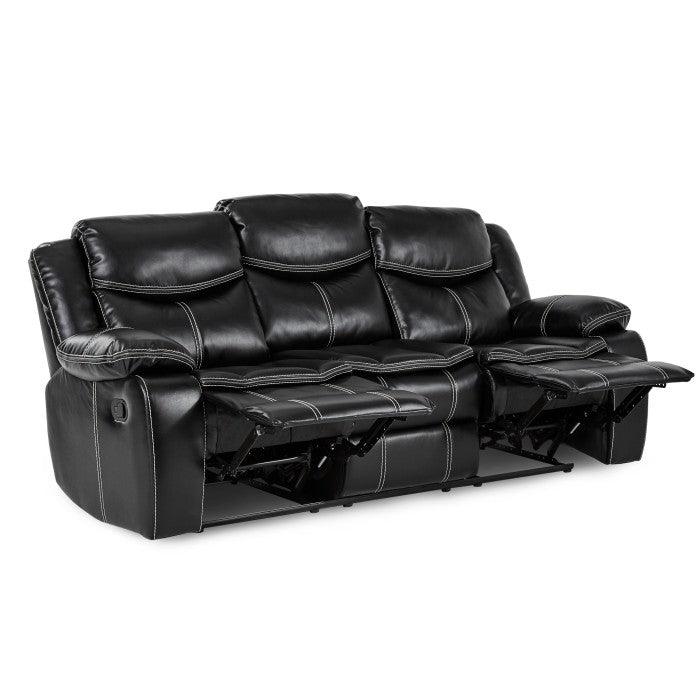 Bastrop Double Reclining Sofa 8230Blk-3 | Homelegance