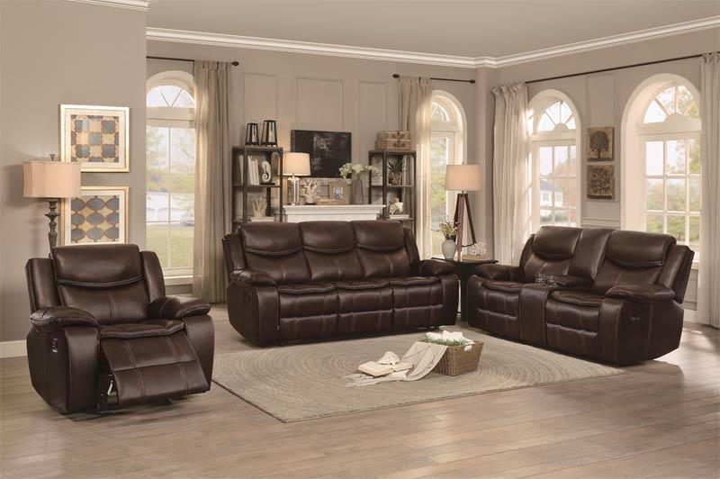 Bastrop 3 Piece Living Room Set 8230Brw-3-Set | Homelegance