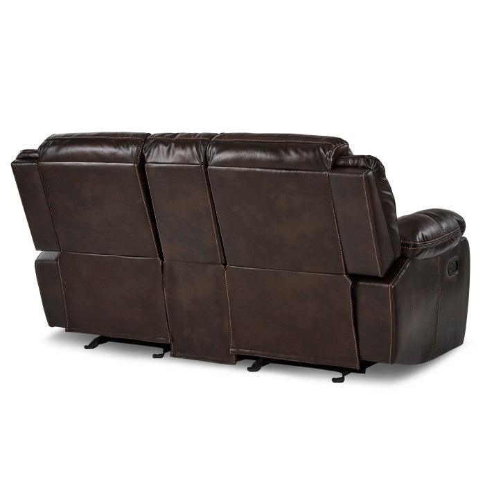 Bastrop Double Glider Reclining Loveseat With Center Console 8230Brw-2 | Homelegance