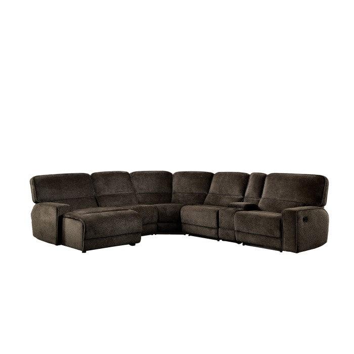 Shreveport 6-Piece Modular Reclining Sectional With Left Chaise In Brown 8238*6Lcrr | Homelegance