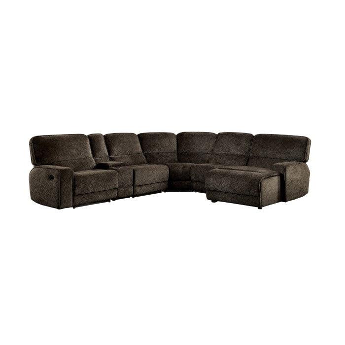 Shreveport 6-Piece Modular Reclining Sectional With Right Chaise In Brown 8238*6Lrrc | Homelegance