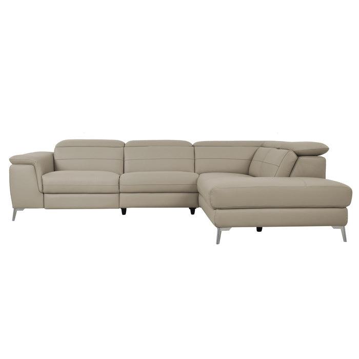 Cinque Taupe Leather Power Reclining Sectional 8256 | Homelegance