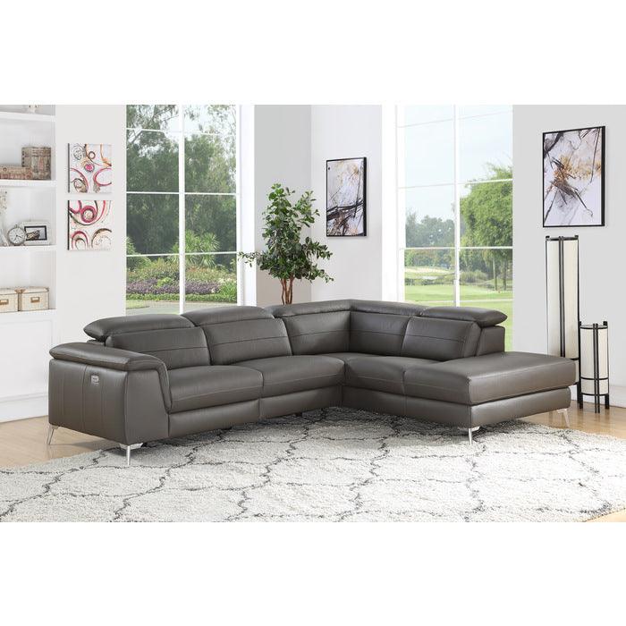 Cinque 2-Piece Power Sectional With Right Chaise In Dark Gray 8256M-Gry*2Rlpw | Homelegance