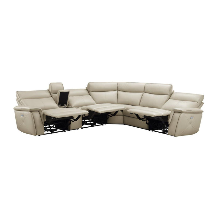 Moroni 6 Piece Modular Power Reclining Sectional With Power Headrests In Taupe 8259Rftp*6Scpwh | Homelegance