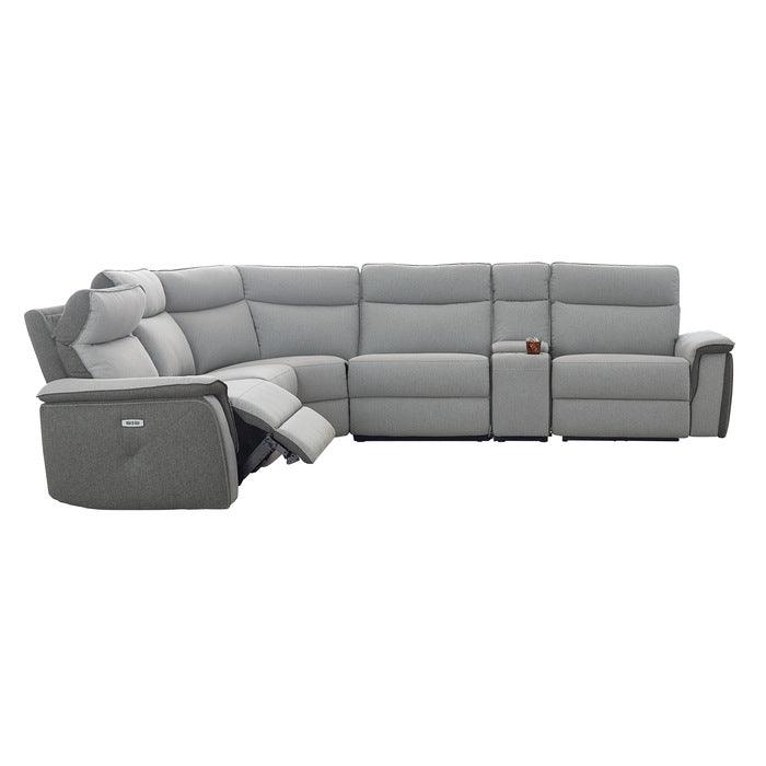 Maroni Gray 6 Piece Power Sectional With Power Headrest 8259-6Scpwh | Homelegance