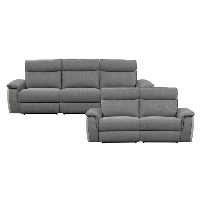 Maroni 2 Piece Double Reclining Sofa Set In Gray 8259Dg*2Pwh | Homelegance