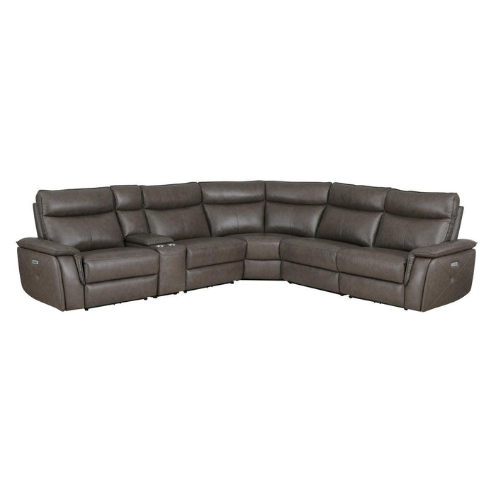 Moroni 6-Piece Modular Power Reclining Sectional With Power Headrests In Dark Brown 8259Rfdb*6Scpwh | Homelegance