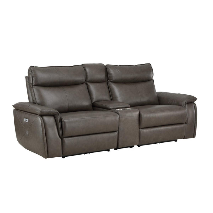 Moroni Power Double Reclining Loveseat With Center Console And Power Headrest In Dark Brown 8259Rfdb-2Cnpwh* | Homelegance