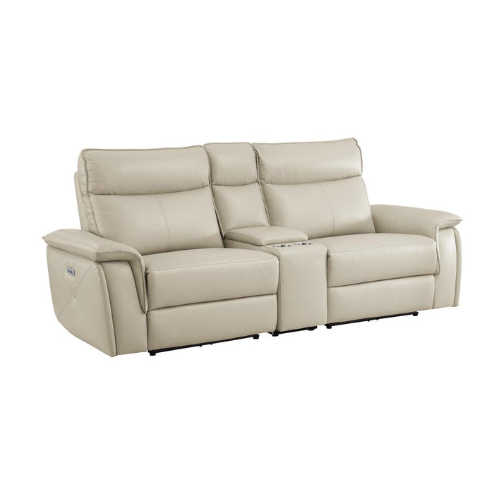 Moroni Power Double Reclining Loveseat With Center Console And Power Headrests In Taupe 8259Rftp-2Cnpwh* | Homelegance