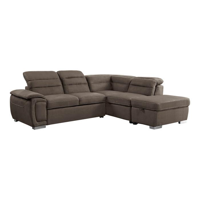 Platina Chocolate 3 Piece Sectional Sofa 8277Ch | Homelegance