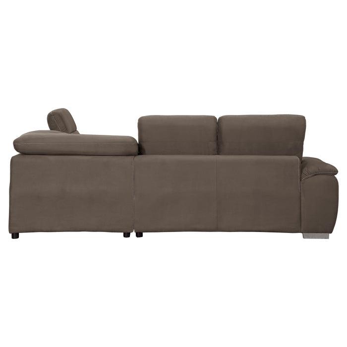 Platina Chocolate 3 Piece Sectional Sofa 8277Ch | Homelegance