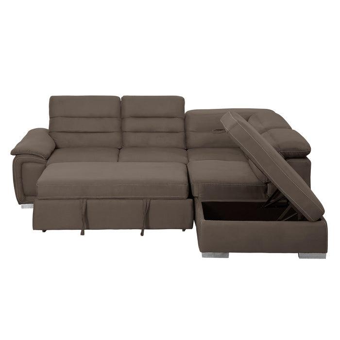 Platina Chocolate 3 Piece Sectional Sofa 8277Ch | Homelegance