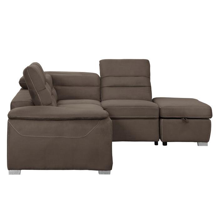 Platina Chocolate 3 Piece Sectional Sofa 8277Ch | Homelegance