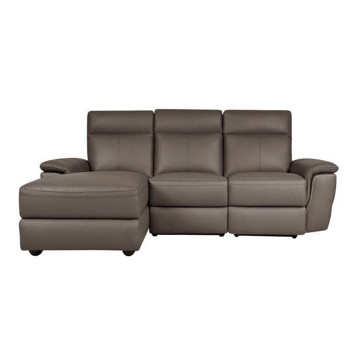 Olympia 3-Piece Modular Power Reclining Sectional With Left Chaise In Raisin 8308*35Lrc | Homelegance