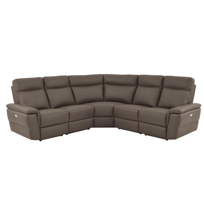 Olympia 5-Piece Modular Power Reclining Sectional In Raisin 8308*5C1Pw | Homelegance