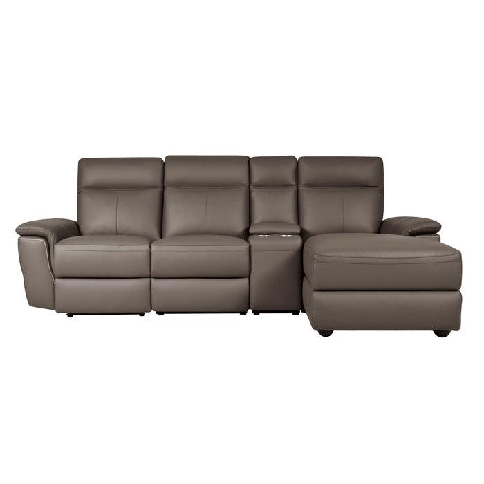 Olympia 4-Piece Modular Power Reclining Sectional With Right Chaise In Raisin 8308*4Lc5R | Homelegance