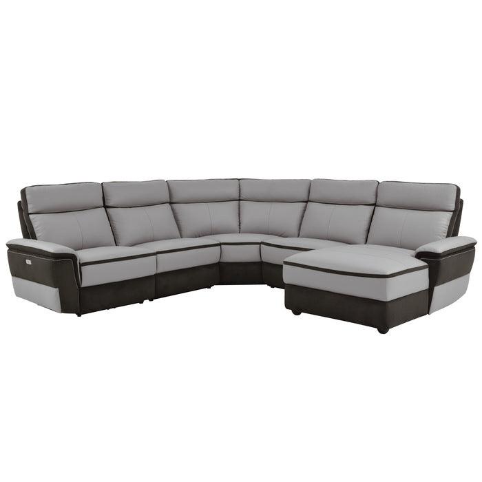 Laertes 5-Piece Modular Power Reclining Sectional With Right Chaise In Taupe Gray 8318*5B1Pw | Homelegance