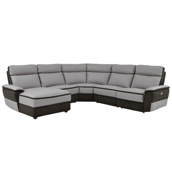 Laertes 5-Piece Modular Power Reclining Sectional With Left Chaise In Taupe Gray 8318*5A | Homelegance