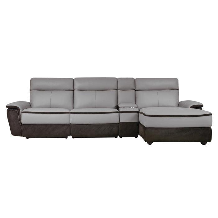 Laertes 4-Piece Modular Power Reclining Sectional With Right Chaise In Taupe Gray 8318*4Lr5R | Homelegance