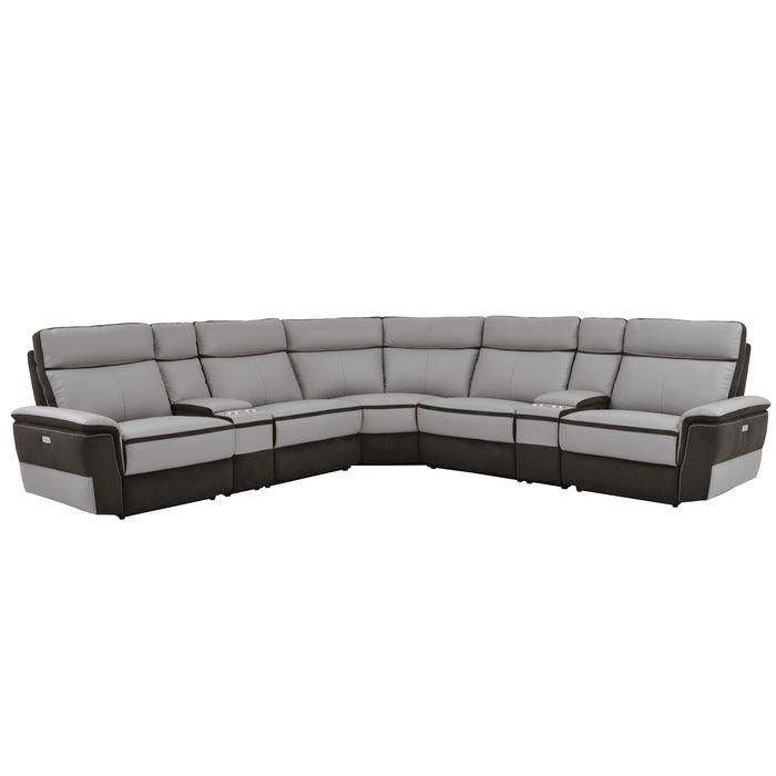 Laertes 8-Piece Modular Power Reclining Sectional With Left Chaise In Taupe Gray 8318*7C1Pw | Homelegance