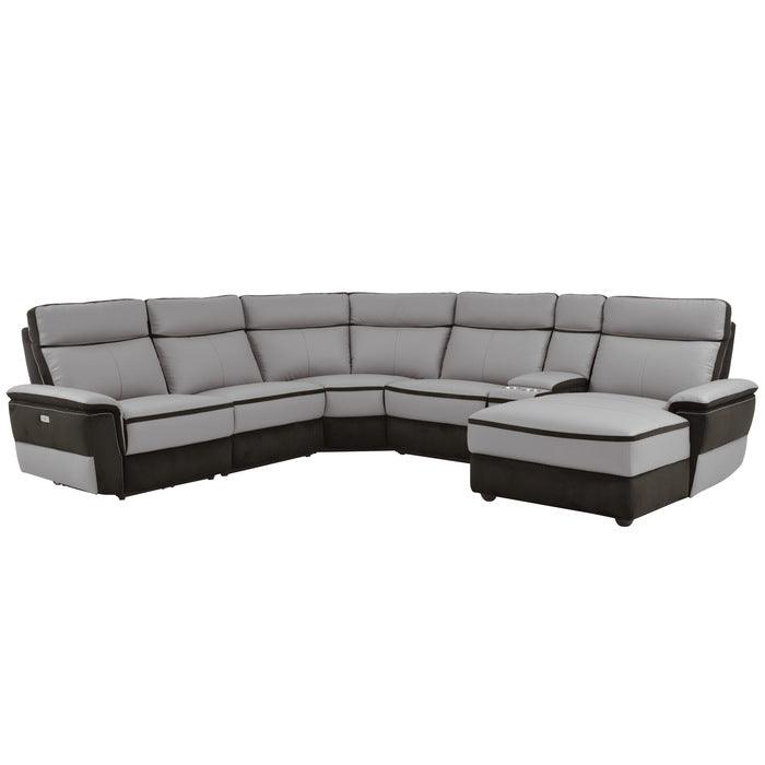 Laertes 6-Piece Modular Power Reclining Sectional With Right Chaise In Taupe Gray 8318*6B | Homelegance