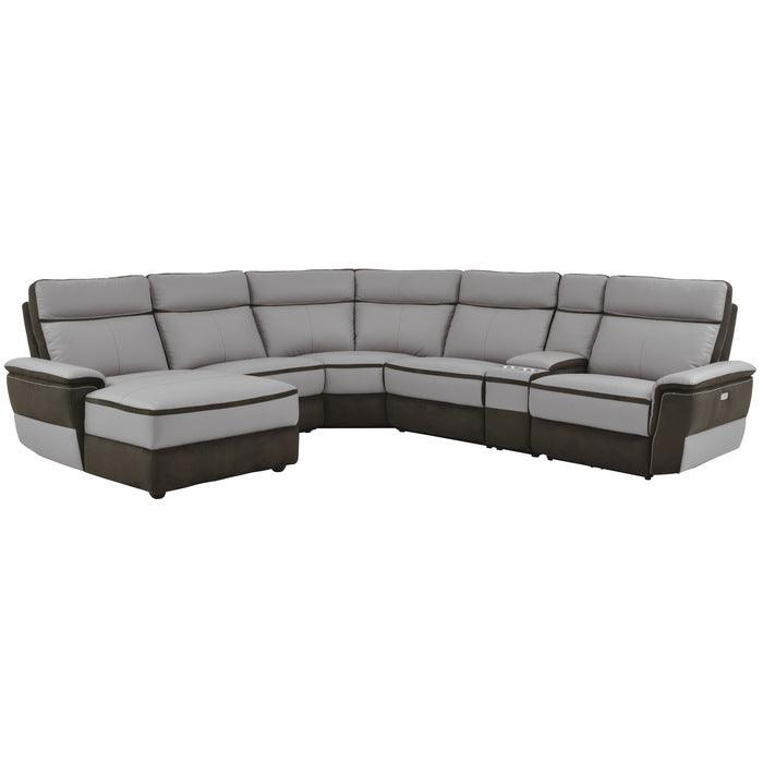 Laertes 6-Piece Modular Power Reclining Sectional With Left Chaise In Taupe Gray 8318*6A | Homelegance
