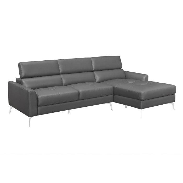 Ashland 2-Piece Sectional With Right Chaise In Gray 9408Dgy*Sc | Homelegance