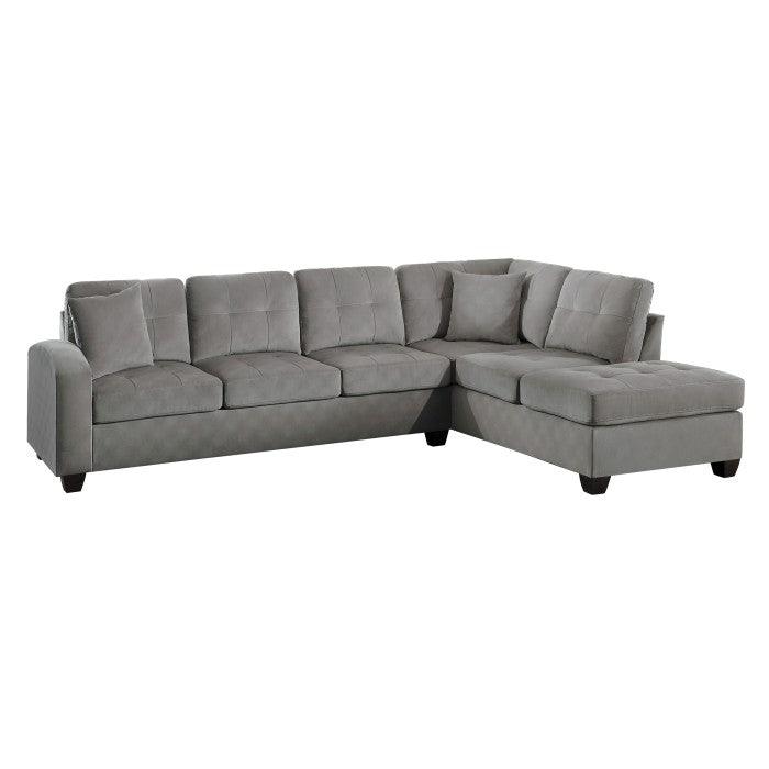 Emilio 2-Piece Reversible Sectional With Chaise In Gray 8367Tp* | Homelegance