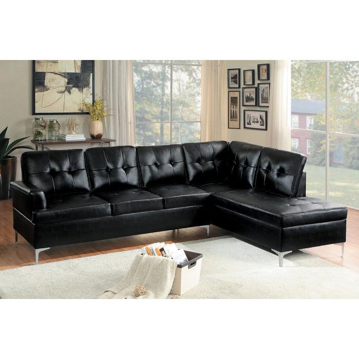 Barrington 2 Piece Sectional In Black 8378Blk | Homelegance