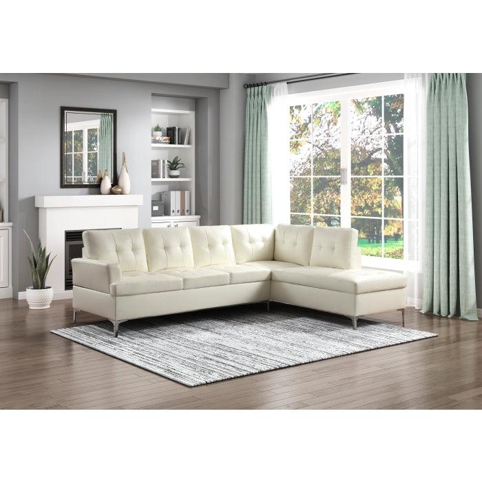Barrington 2-Piece Sectional With Right Chaise 8378Wht*2 | Homelegance