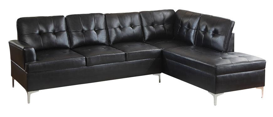 Barrington 2 Piece Sectional In Black 8378Blk | Homelegance
