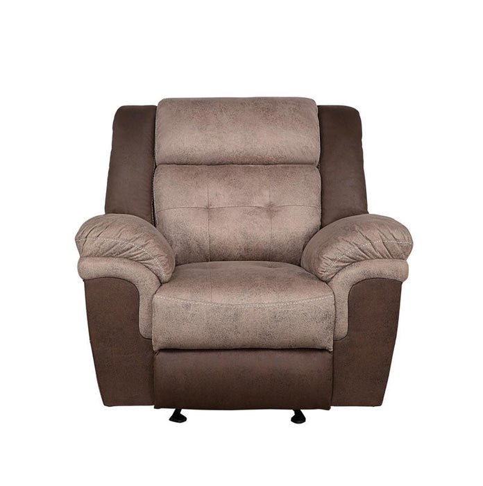 Chai Glider Reclining Chair In Two-Tone Brown 9980-1 | Homelegance