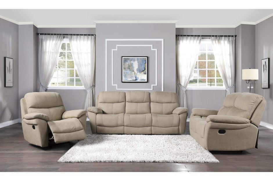 Longvale 3 Piece Double Reclining Living Room Set In Tan 9580Tn-3-2-1 | Homelegance