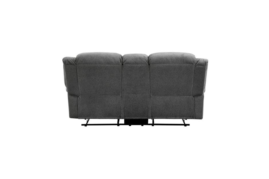 Brennen Double Reclining Loveseat With Center Console In Charcoal 9204Cc-2 | Homelegance
