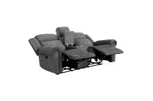 Brennen Double Reclining Loveseat With Center Console In Charcoal 9204Cc-2 | Homelegance