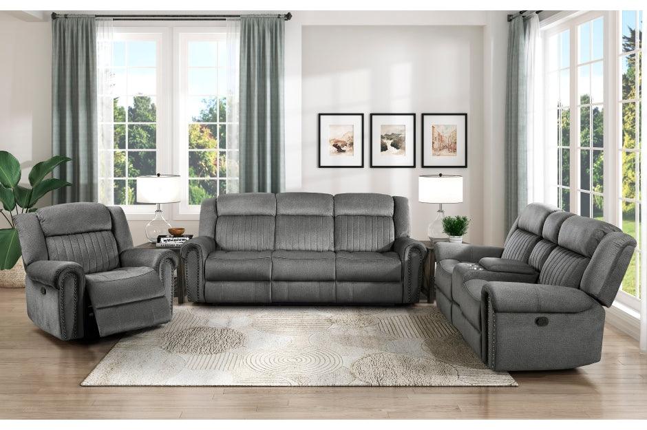 Brennen 3-Piece Living Room Set In Charcoal 9204Cc*3 | Homelegance