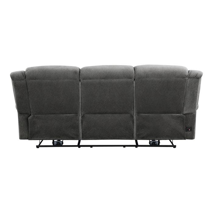 Brennen Power Double Reclining Sofa In Charcoal 9204Cc-3Pw | Homelegance