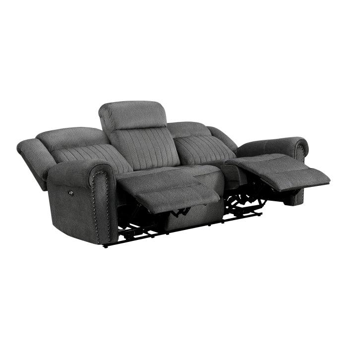 Brennen Power Double Reclining Sofa In Charcoal 9204Cc-3Pw | Homelegance