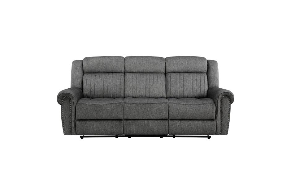 Brennen Double Reclining Sofa In Charcoal 9204Cc-3 | Homelegance