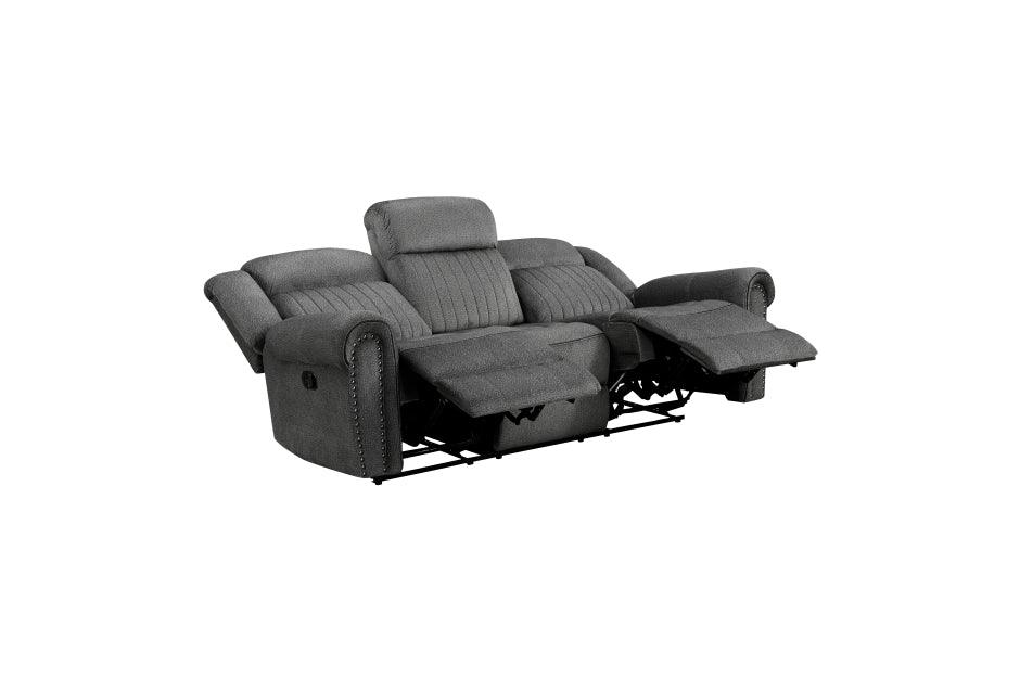 Brennen Double Reclining Sofa In Charcoal 9204Cc-3 | Homelegance