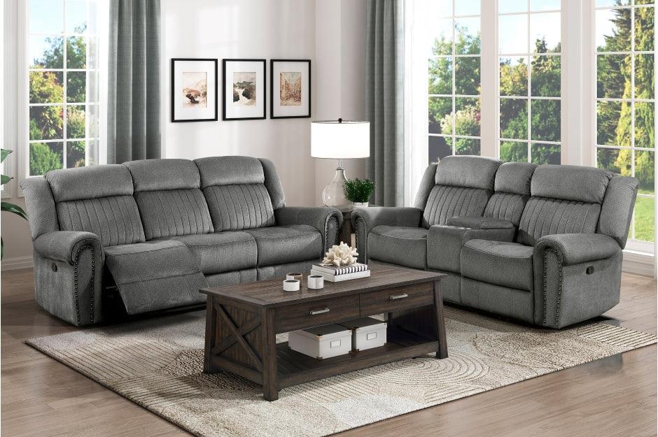 Brennen 2-Piece Sofa Set In Charcoal 9204Cc*2 | Homelegance