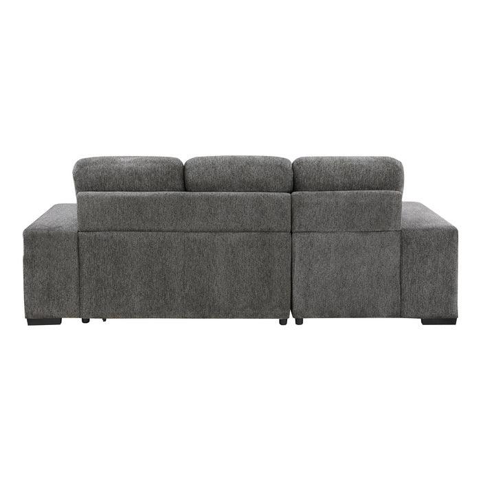 Dadeville 2-Piece Sectional With Pull-Out Bed, Stools And Left Chaise With Hidden Storage In Dark Gray 9205Dg*2Lc2R | Homelegance