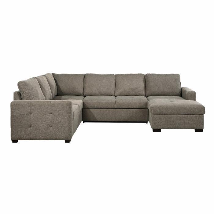 Elton 3-Piece Sectional With Pull-Out Bed And Right Chaise With Hidden Storage In Brown 9206Br*33Lrc | Homelegance